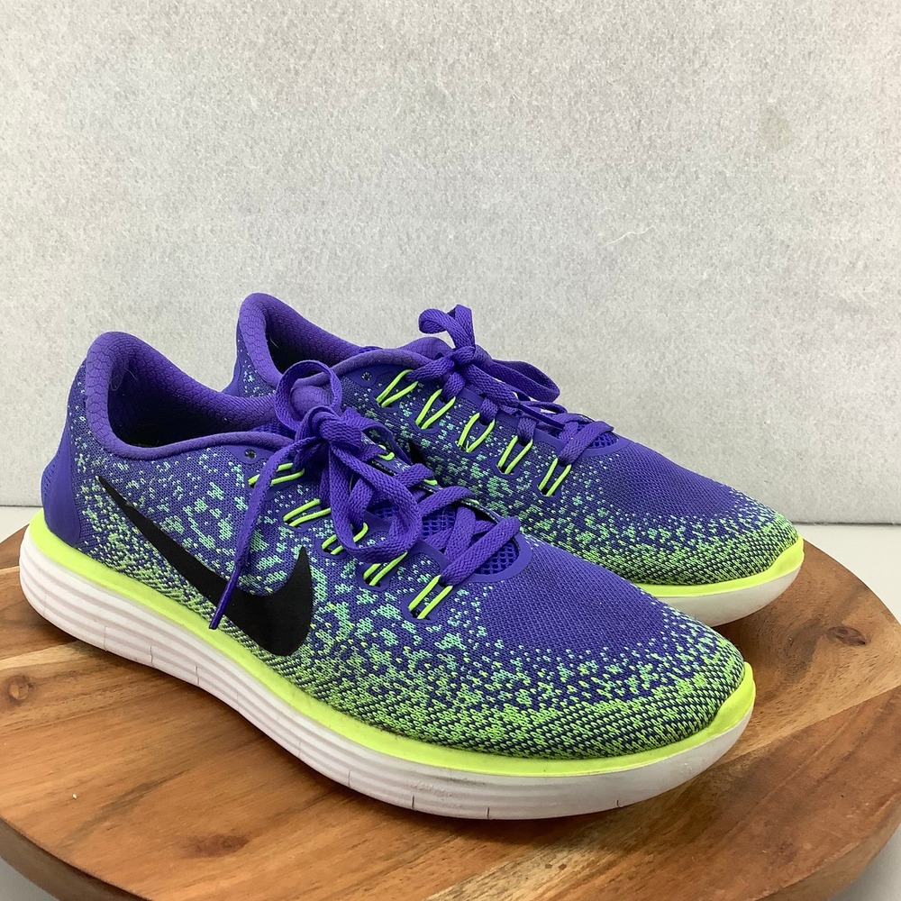 Nike Running Shoes Lightweight Athletic Sneakers Purple Green US 8.5